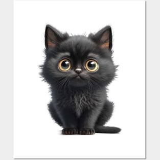 Cat Kitten Cute Adorable Humorous Illustration Posters and Art